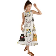 Cat-kitten-seamless-pattern Summer Maxi Dress