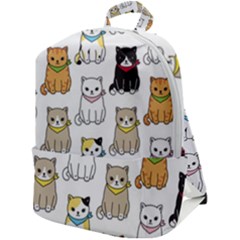 Cat-kitten-seamless-pattern Zip Up Backpack by Jancukart