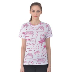 Cute-girly-seamless-pattern Women s Cotton Tee