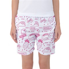 Cute-girly-seamless-pattern Women s Basketball Shorts