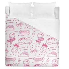 Cute-girly-seamless-pattern Duvet Cover (queen Size)