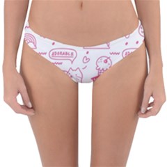 Cute-girly-seamless-pattern Reversible Hipster Bikini Bottoms