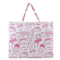 Cute-girly-seamless-pattern Zipper Large Tote Bag