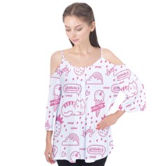 Cute-girly-seamless-pattern Flutter Tees