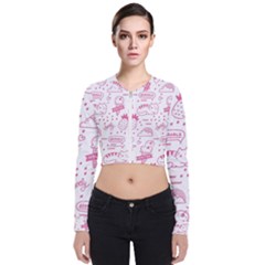 Cute-girly-seamless-pattern Long Sleeve Zip Up Bomber Jacket