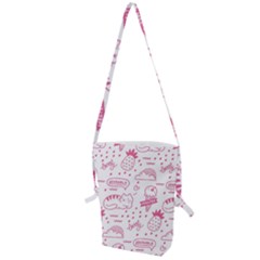 Cute-girly-seamless-pattern Folding Shoulder Bag