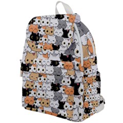 Cute-cat-kitten-cartoon-doodle-seamless-pattern Top Flap Backpack