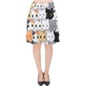 Cute-cat-kitten-cartoon-doodle-seamless-pattern Velvet High Waist Skirt View1