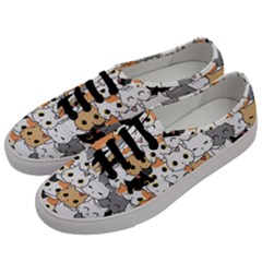 Cute-cat-kitten-cartoon-doodle-seamless-pattern Men s Classic Low Top Sneakers by Jancukart