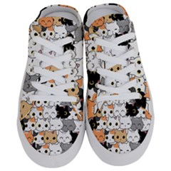 Cute-cat-kitten-cartoon-doodle-seamless-pattern Half Slippers by Jancukart