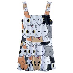 Cute-cat-kitten-cartoon-doodle-seamless-pattern Kids  Layered Skirt Swimsuit by Jancukart