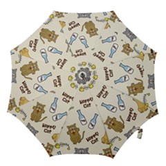 Happy-cats-pattern-background Hook Handle Umbrellas (medium)