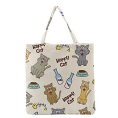 Happy-cats-pattern-background Grocery Tote Bag