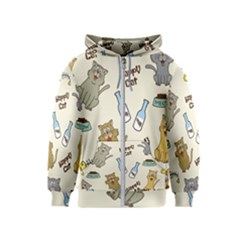 Happy-cats-pattern-background Kids  Zipper Hoodie