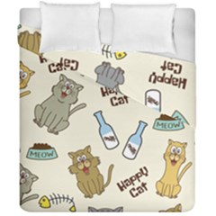 Happy-cats-pattern-background Duvet Cover Double Side (california King Size)