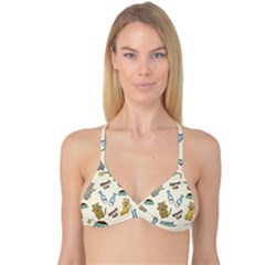 Happy-cats-pattern-background Reversible Tri Bikini Top