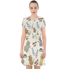 Happy-cats-pattern-background Adorable In Chiffon Dress