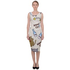 Happy-cats-pattern-background Sleeveless Pencil Dress