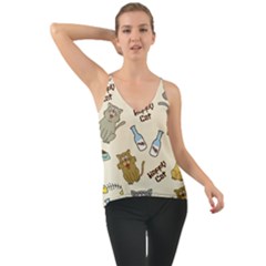 Happy-cats-pattern-background Chiffon Cami