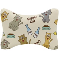 Happy-cats-pattern-background Seat Head Rest Cushion