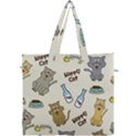 Happy-cats-pattern-background Canvas Travel Bag View1