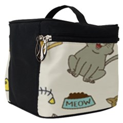 Happy-cats-pattern-background Make Up Travel Bag (small)