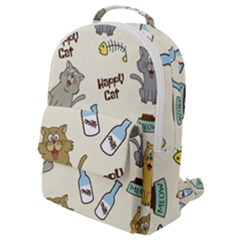 Happy-cats-pattern-background Flap Pocket Backpack (small)