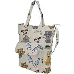 Happy-cats-pattern-background Shoulder Tote Bag