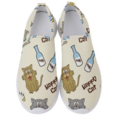 Happy-cats-pattern-background Men s Slip On Sneakers by Jancukart