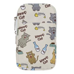 Happy-cats-pattern-background Waist Pouch (small)