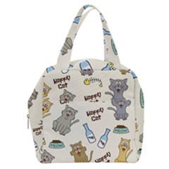 Happy-cats-pattern-background Boxy Hand Bag