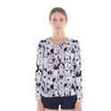 Seamless-pattern-with-black-white-doodle-dogs Women s Long Sleeve Tee View1