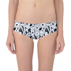 Seamless-pattern-with-black-white-doodle-dogs Classic Bikini Bottoms