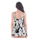 Seamless-pattern-with-black-white-doodle-dogs Skater Dress Swimsuit View2