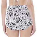 Seamless-pattern-with-black-white-doodle-dogs High-Waisted Bikini Bottoms View2