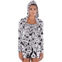 Seamless-pattern-with-black-white-doodle-dogs Long Sleeve Hooded T-shirt View1