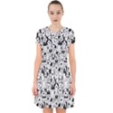 Seamless-pattern-with-black-white-doodle-dogs Adorable in Chiffon Dress View1