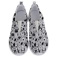 Seamless-pattern-with-black-white-doodle-dogs No Lace Lightweight Shoes