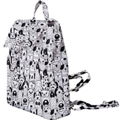 Seamless-pattern-with-black-white-doodle-dogs Buckle Everyday Backpack by Jancukart