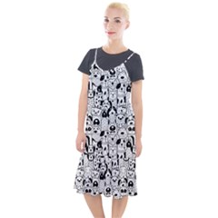 Seamless-pattern-with-black-white-doodle-dogs Camis Fishtail Dress