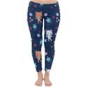 Cute-astronaut-cat-with-star-galaxy-elements-seamless-pattern Classic Winter Leggings View1