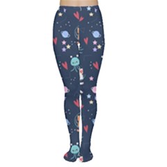 Cute-astronaut-cat-with-star-galaxy-elements-seamless-pattern Tights