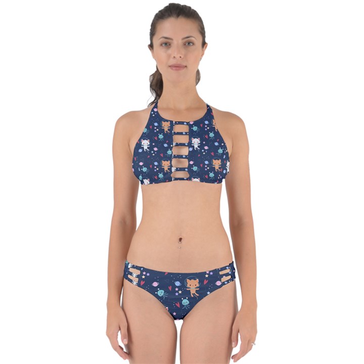 Cute-astronaut-cat-with-star-galaxy-elements-seamless-pattern Perfectly Cut Out Bikini Set