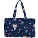 Cute-astronaut-cat-with-star-galaxy-elements-seamless-pattern Canvas Work Bag View2