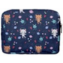 Cute-astronaut-cat-with-star-galaxy-elements-seamless-pattern Make Up Pouch (Large) View2