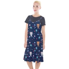 Cute-astronaut-cat-with-star-galaxy-elements-seamless-pattern Camis Fishtail Dress