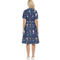 Cute-astronaut-cat-with-star-galaxy-elements-seamless-pattern Button Top Knee Length Dress View2