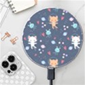 Cute-astronaut-cat-with-star-galaxy-elements-seamless-pattern Wireless Charger View1