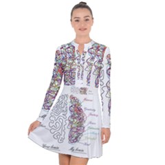 Neurodivergent Creative Smart Brain Long Sleeve Panel Dress by Wegoenart