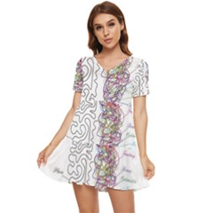 Neurodivergent Creative Smart Brain Tiered Short Sleeve Babydoll Dress by Wegoenart